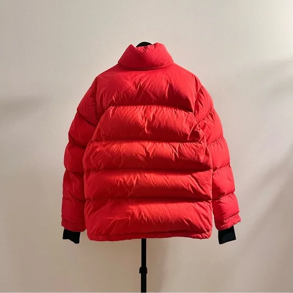 TNA Red Super Puff Regular Length 700 Fill Goose Down Puffer Jacket Size S - Picture 2 of 5